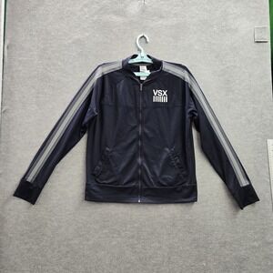 Victoria's Secret Women Jacket M Navy Blue Track Jacket VSX Logo‎ Activewear